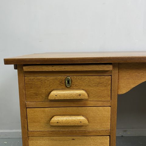 Vintage Oak Desk with 8 drawers