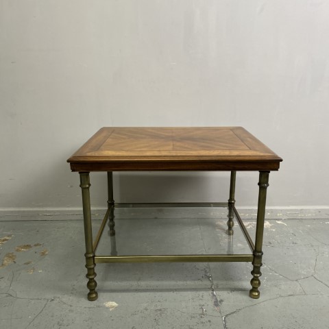Vintage Side Table with Metal Base