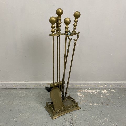 Vintage Set of Brass Fire Tools