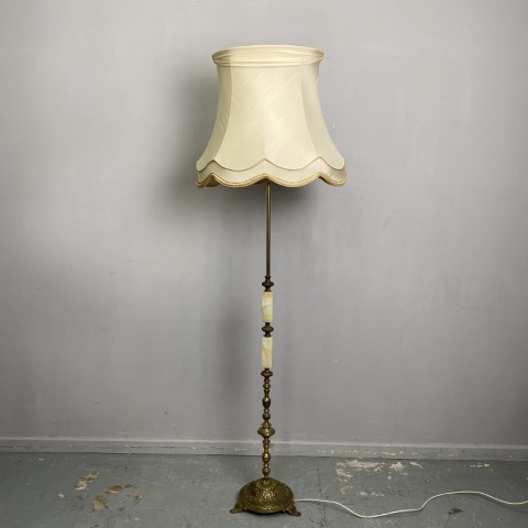 Vintage Brass & Onyx Floor Lamp