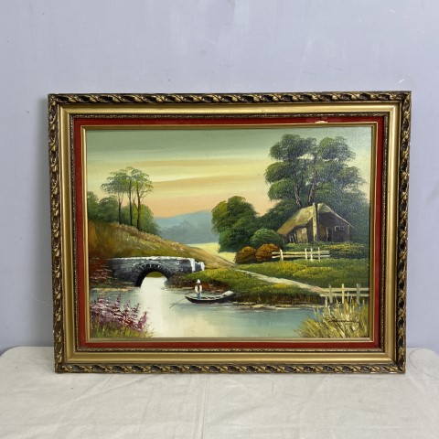 Vintage Country Life Oil Painting