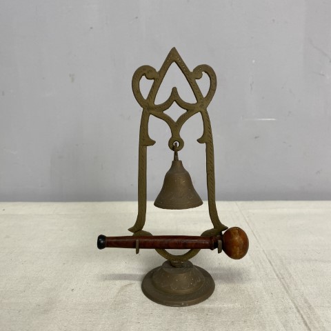 Vintage Brass Bell on Stand