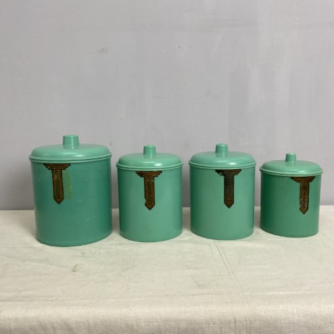 Set of 4 1950s Kitchen Cannisters