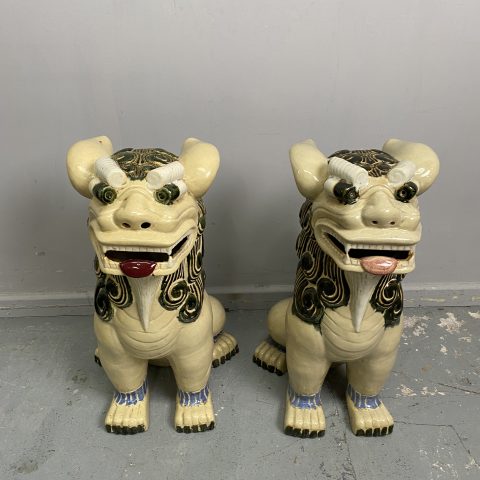 Pair of Vintage Foo Dog Statues