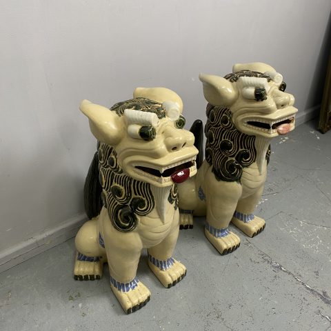 Pair of Vintage Foo Dog Statues