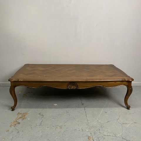 French Provincial Coffee Table with Parquetry Top