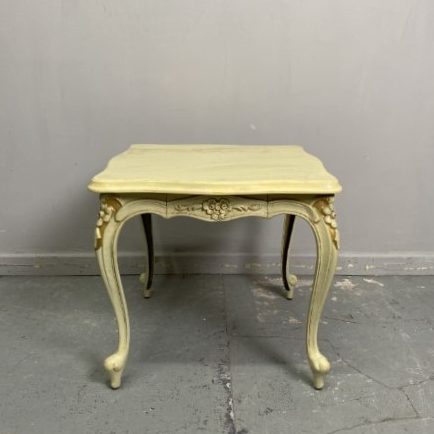 French Provincial Side Table with Faux Marble Top