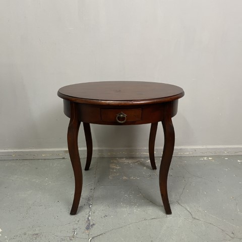 Vintage Round Timber Occasional Table