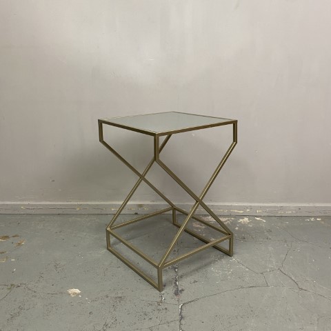 Mirrored Champagne Side Table