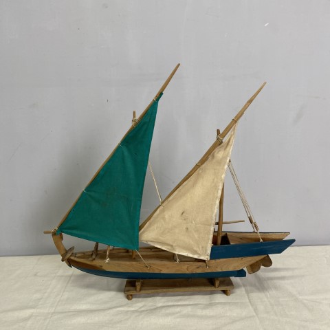 Vintage Handmade Model Boat