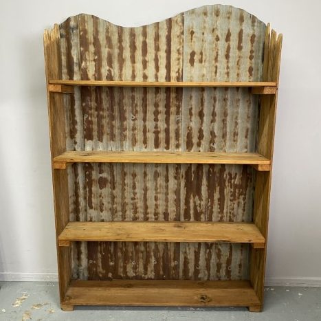 Recycled Timber & Corrugated Iron Bookcase