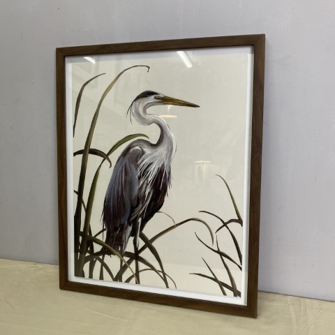 Framed Heron Bird Art Print