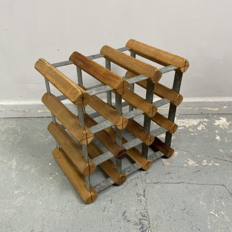 Timber and Metal 9 bottle Wine Rack