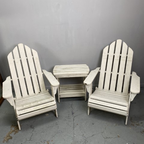 3 Piece Garden Setting - 2 Adirondack Chairs & Table