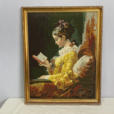 Vintage Tapestry - 'Girl Reading'