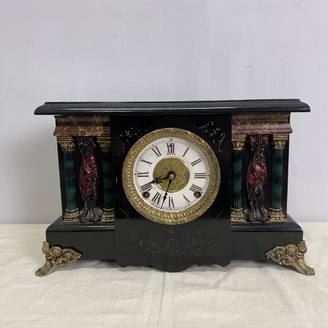 Antique American Sessions Mantel Clock, Forrestville, Conn. Comes with key