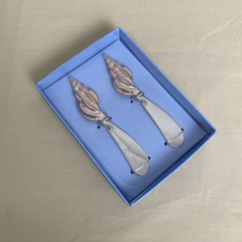 Silver Shell Spreader Set Cheese Knife