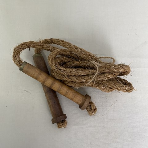 Vintage Skipping Rope with Timber Handles