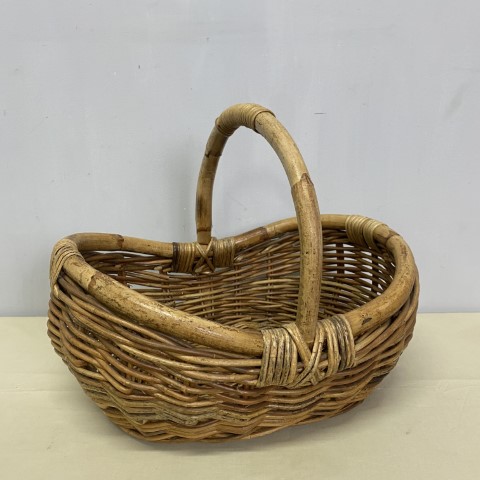 Vintage Cane Basket with Handle