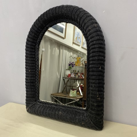 Black Cane Arched Mirror