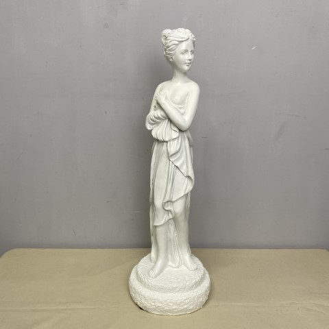 White French Provincial Lady Statue