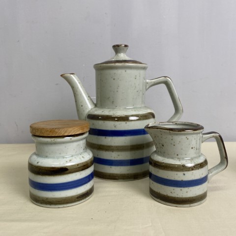 Retro Japanese Coffee Pot, Jug & Sugar Bowl (Set of 3)