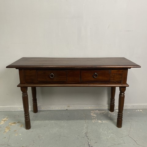 Vintage Hardwood 2 Drawer Hall Table