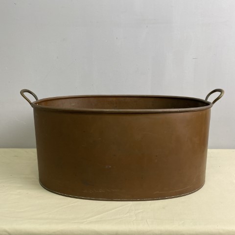 Vintage Copper Tub with Brass Handles