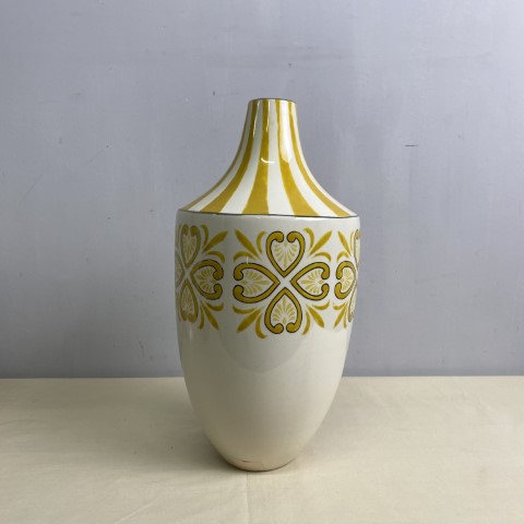 Ceramic Yellow & White Vase