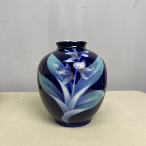 Vintage Blue Floral Vase