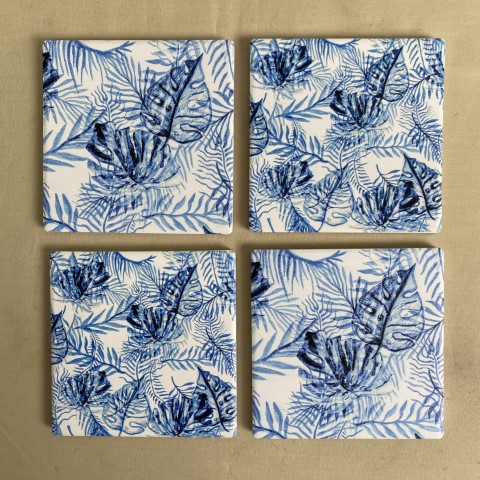 Set of 4 Island Blue Coasters