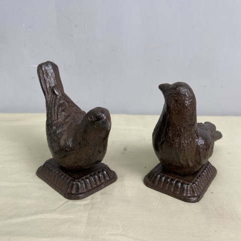 Pair of Cast Iron Doves