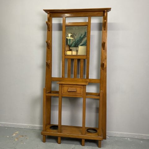 Antique Craftsman Maple Hall Stand