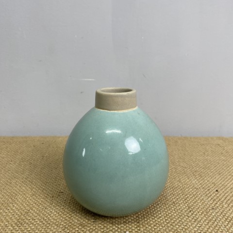 Small Teal Ceramic Vase