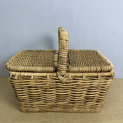 Vintage Cane Picnic Basket #5