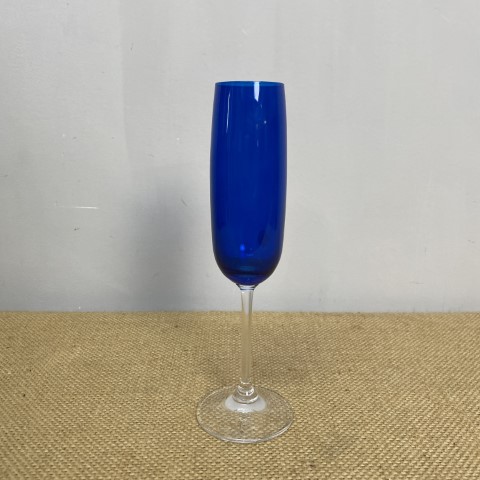 Blue Glass Champagne Flute