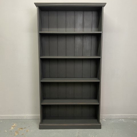 Graphite Bookcase with Distressed Edges