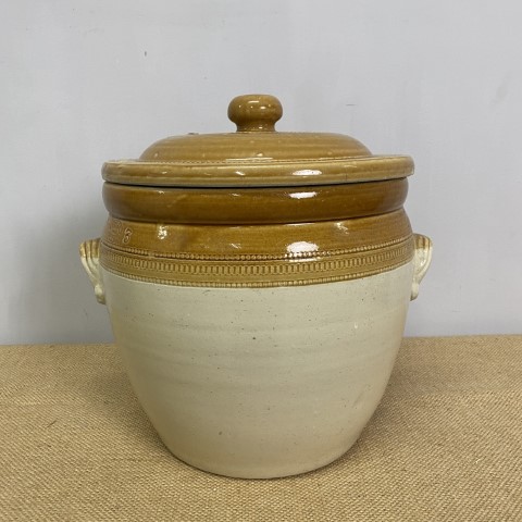 Antique Fowler 2 Tone Size 3 Stoneware Crock