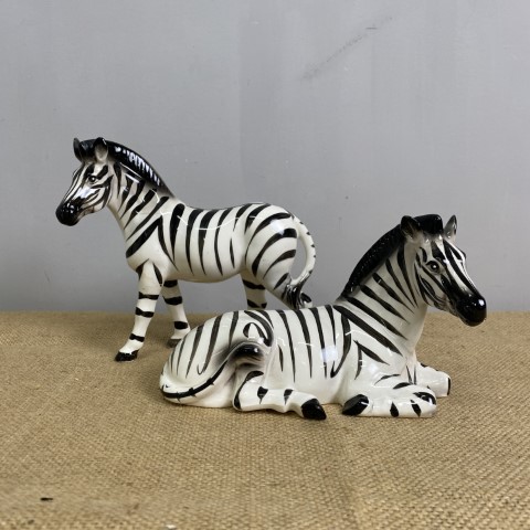 Pair of Vintage Japanese Ceramic Zebras $175