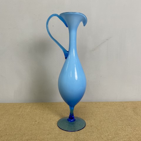 Mid-Century Light Blue Art Glass Vase