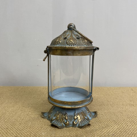 Moroccan Blue & Gold Lantern