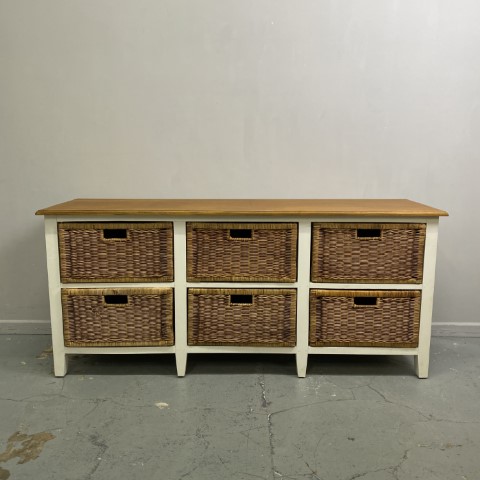 Hampton Cane Storage Unit with 6 Drawers