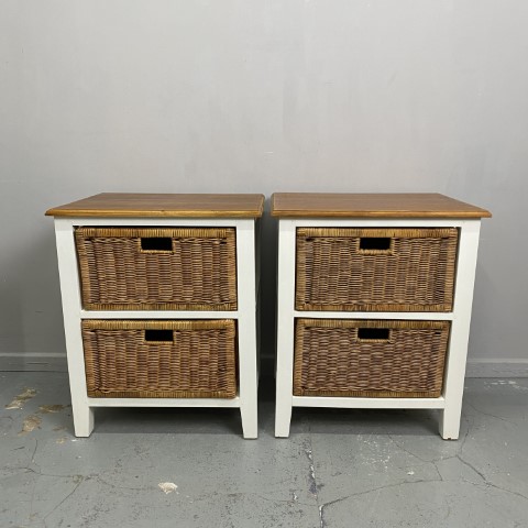 Pair of Hampton Cane Bedsides