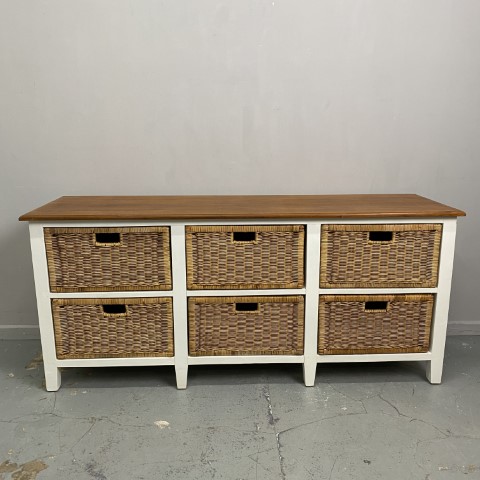 Hampton Cane Storage Unit with 6 Drawers