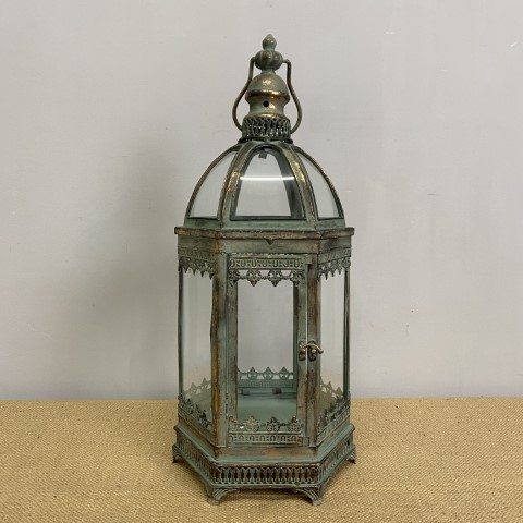 Medium Moroccan Green & Gold Lantern