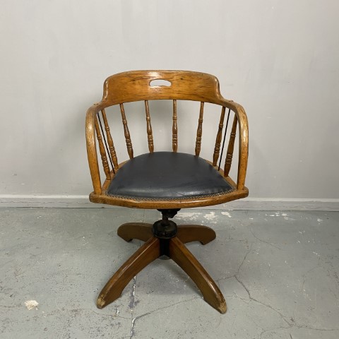 Vintage Oak Captains Chair