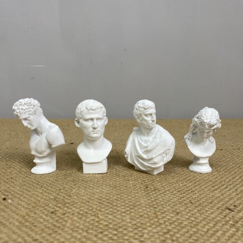 Set of 4 Greek Style Miniature Busts