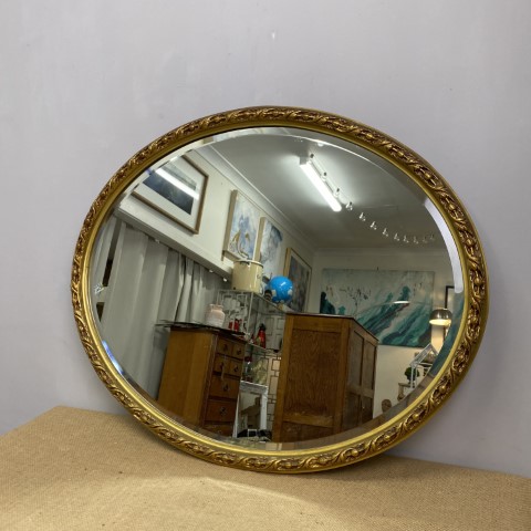 Ornate Gold Oval Mirror