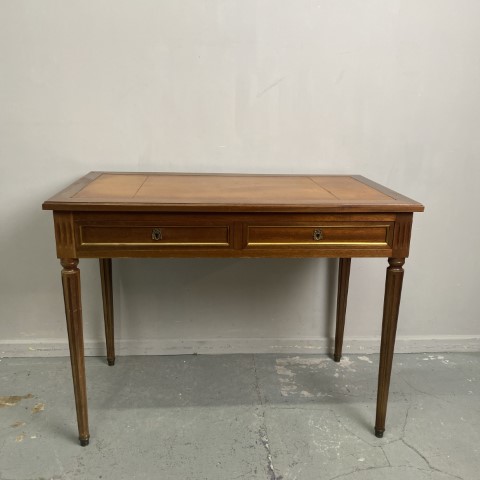 Vintage French Style Leather Inlay Writing Desk