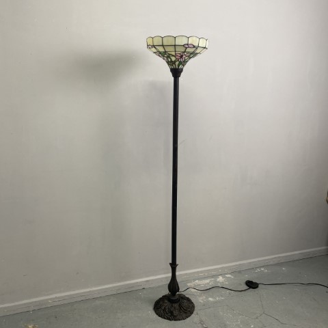 Vintage Style Leadlight Upturned Floor Lamp